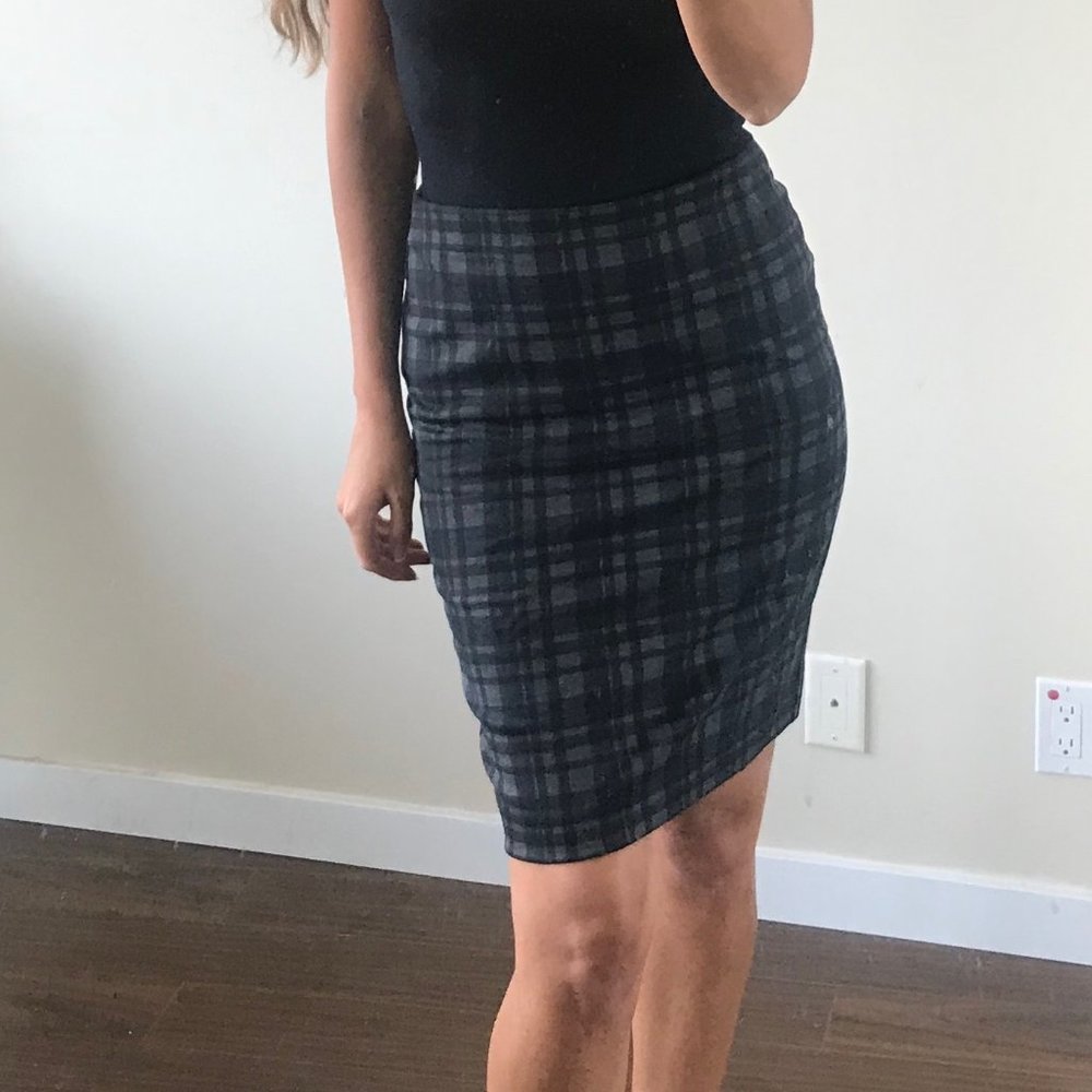 plaid pencil skirt